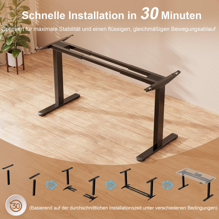Schreibtischgestell elektrisch höhenverstellbar Doppelmotor 100 kg USB-C - Bild 4