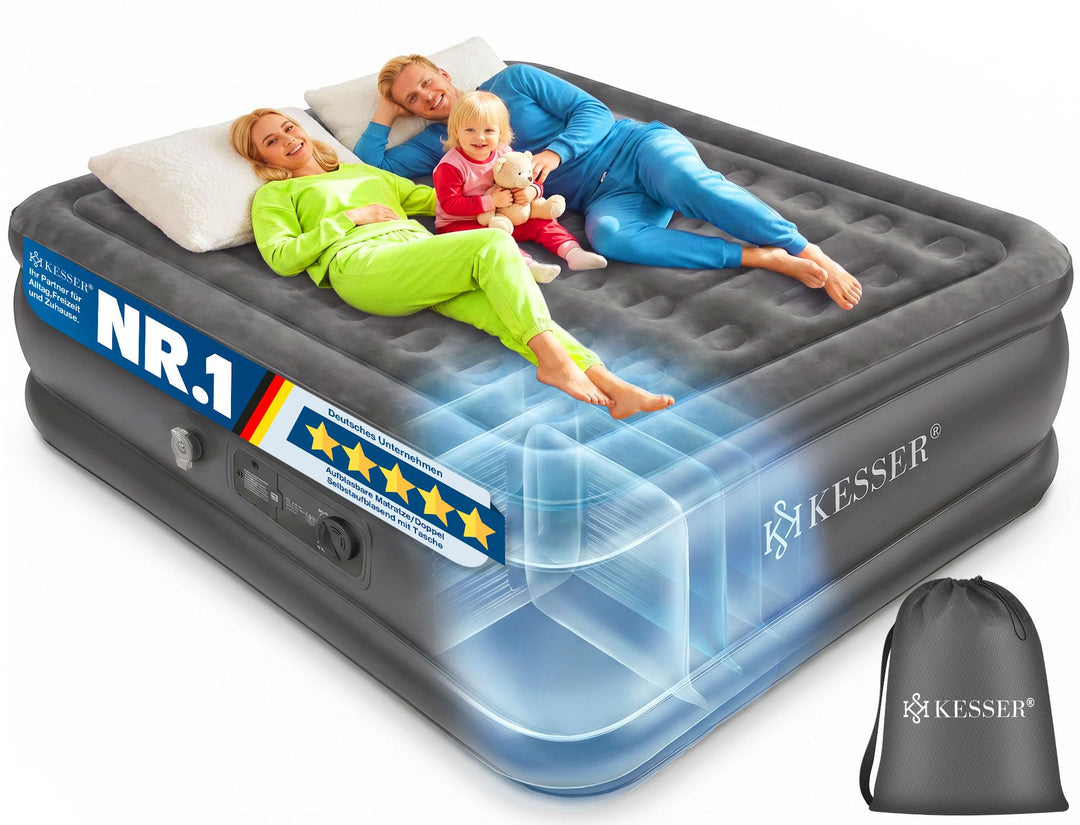 Luftbett selbstaufblasend für 2 Personen mit Pumpe 203x153x51 cm