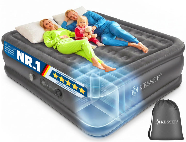 Luftbett selbstaufblasend für 2 Personen mit Pumpe 203x153x51 cm