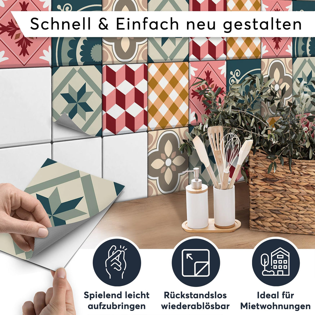 Fliesenfolie Mosaik selbstklebend 20x25 cm 18er-Set für Küche &amp; Bad - Bild 2
