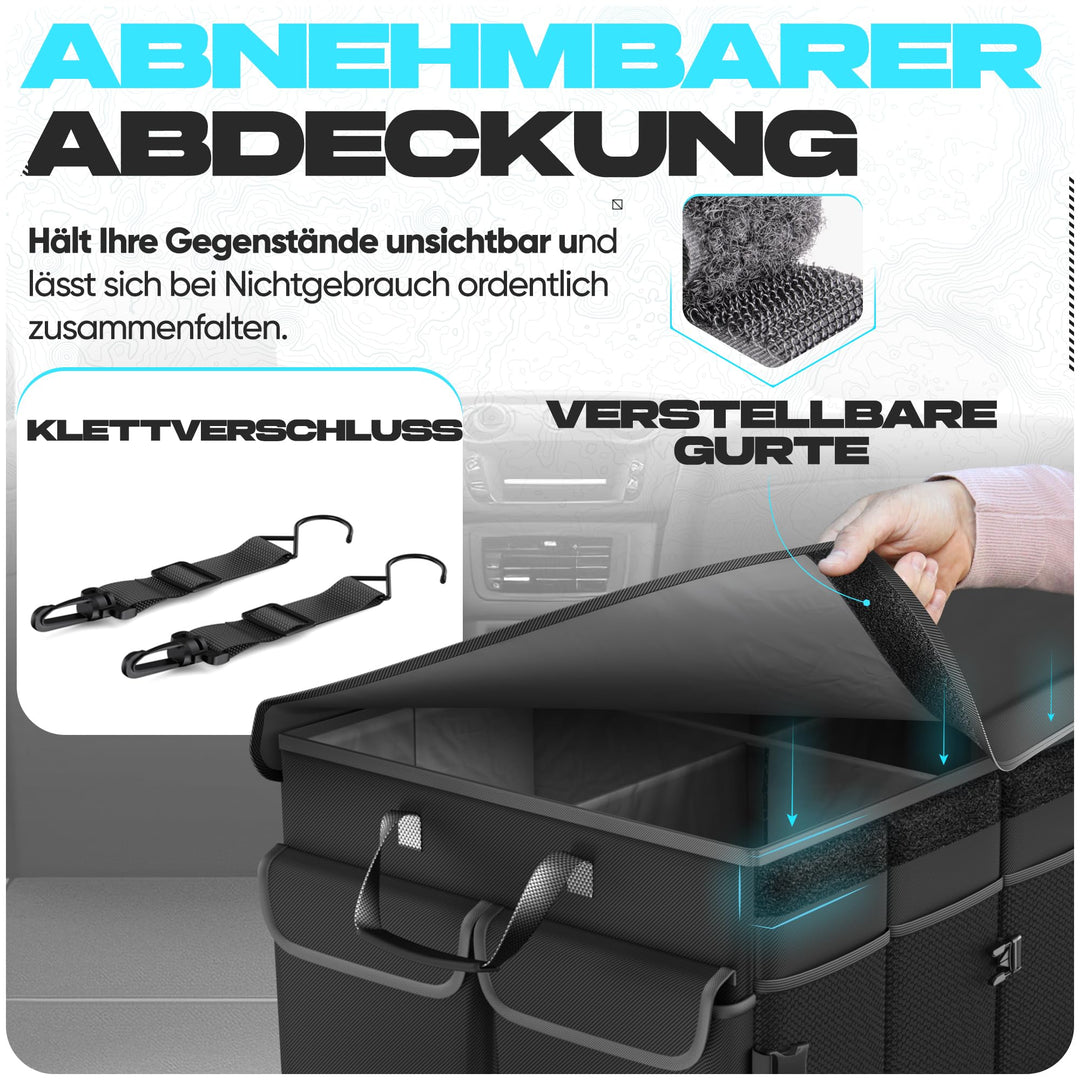 Kofferraum Organizer Auto klappbar mit Kühlfach 105L Schwarz - Bild 5