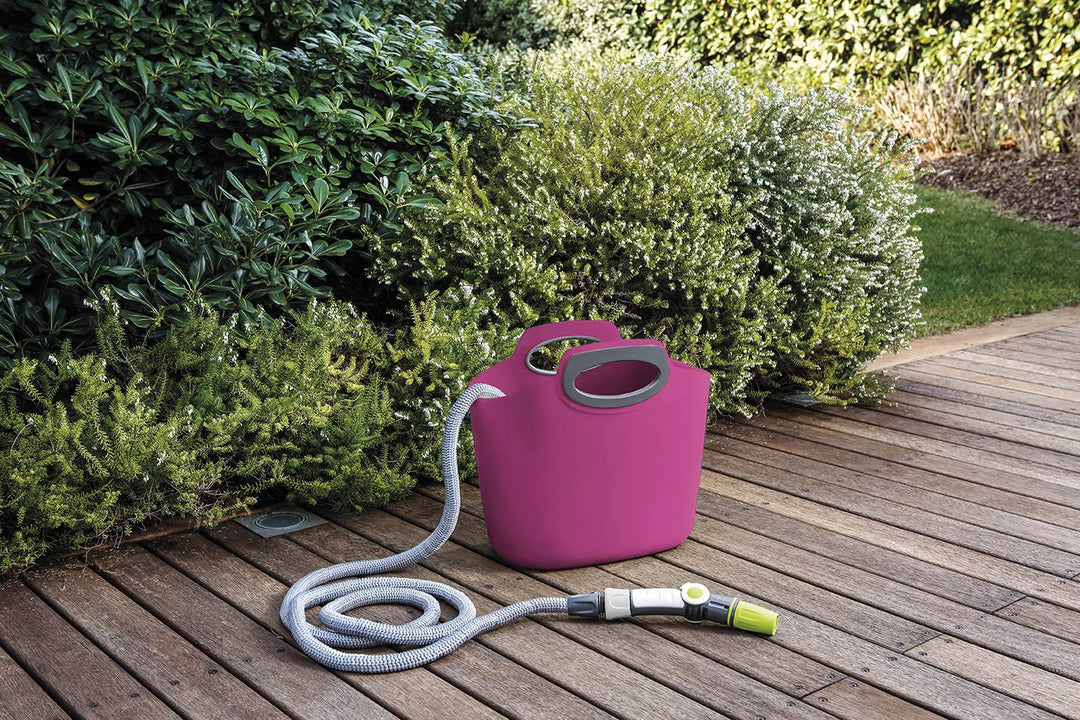 Ausziehbarer Gartenschlauch 10–30 m Set mit Brause und Tasche Pink - Bild 2