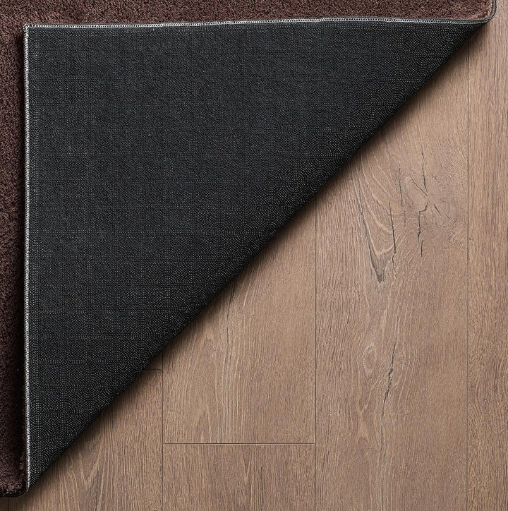 Kurzflor Teppich Felloptik Braun 160x220 cm waschbar weich - Bild 4