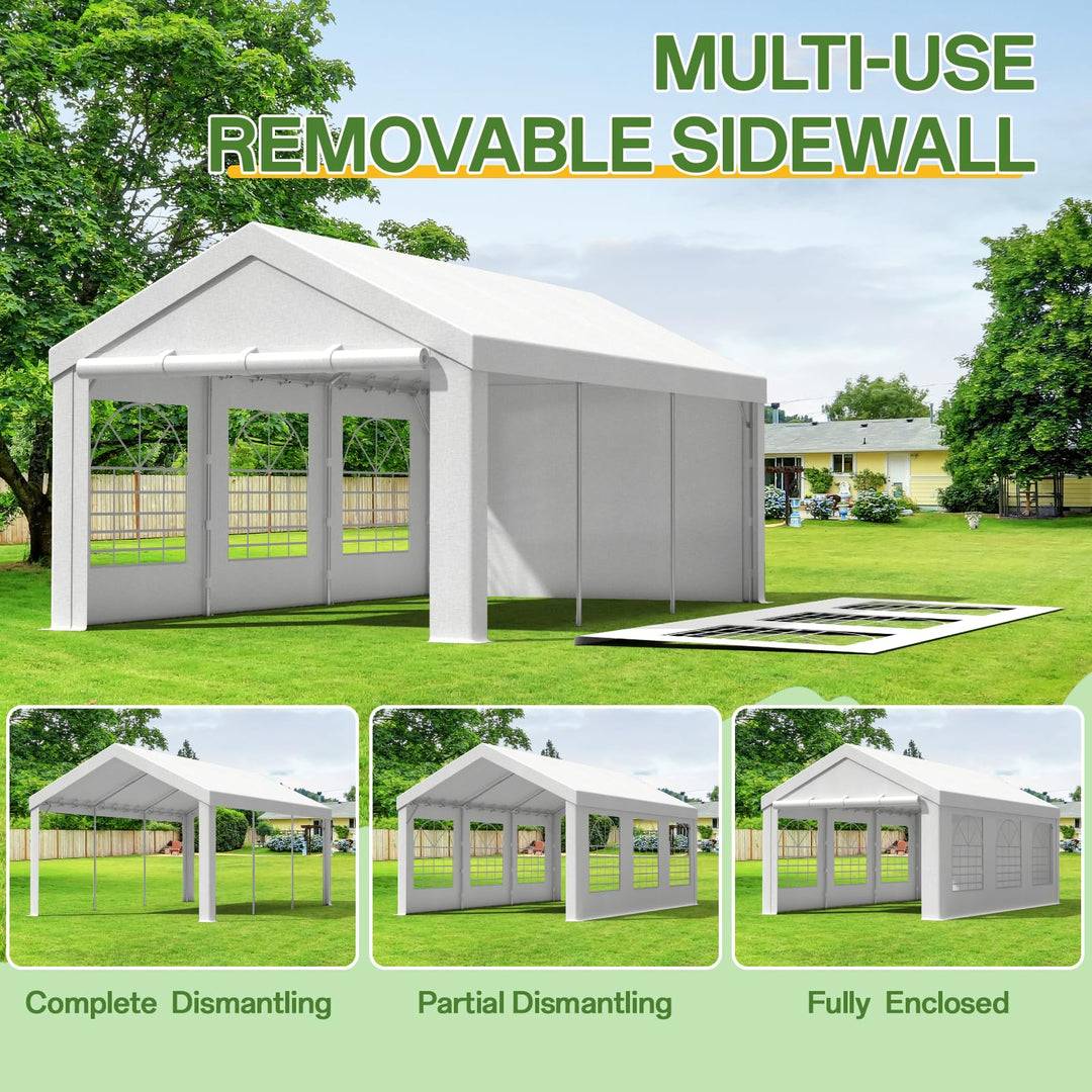 Partyzelt 3x6 m Stahl wasserdicht UV50+ mit PVC-Fenstern - Bild 5