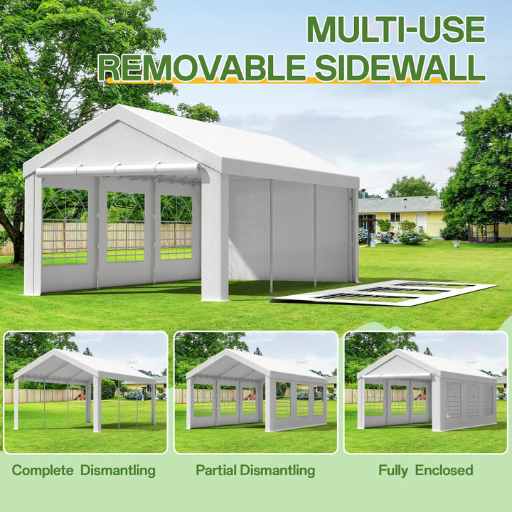 Partyzelt 3x6 m Stahl wasserdicht UV50+ mit PVC-Fenstern - Bild 5