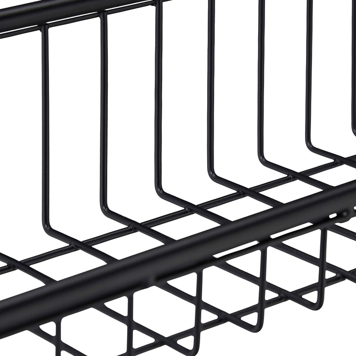 Küchenregal Arbeitsplatte 3 Ebenen Metall schwarz mit Besteckhalter - Bild 7