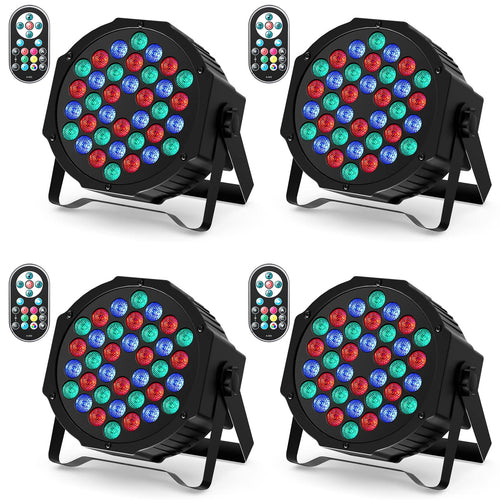 LED Par Strahler RGB 36 LEDs 4er-Set mit Fernbedienung Bühne Party