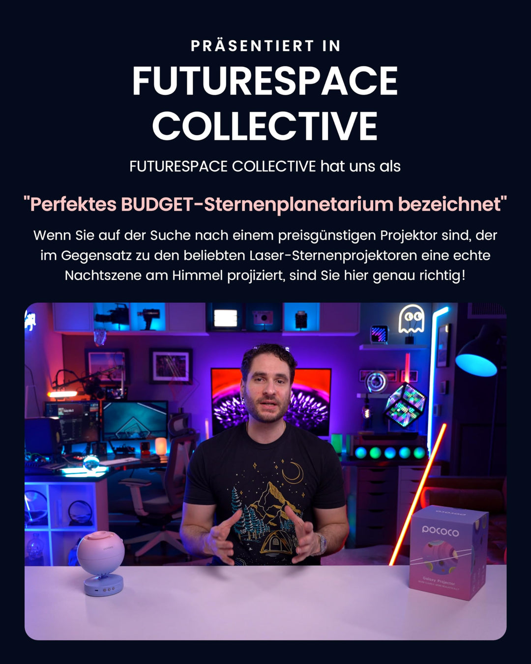 Sternenhimmel Projektor HD Weitwinkel mit 5K-Disc Heimplanetarium - Bild 9