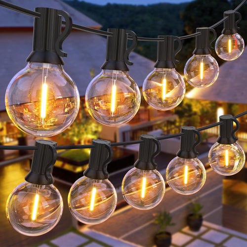 Lichterkette Outdoor 30m mit 52 G40-Bulbs Warmweiss IP45