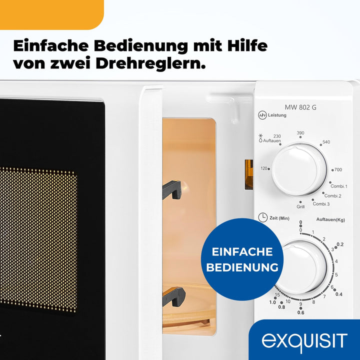 Mikrowelle mit Grill 20 L 700 W Kombigerät weiss freistehend - Bild 8