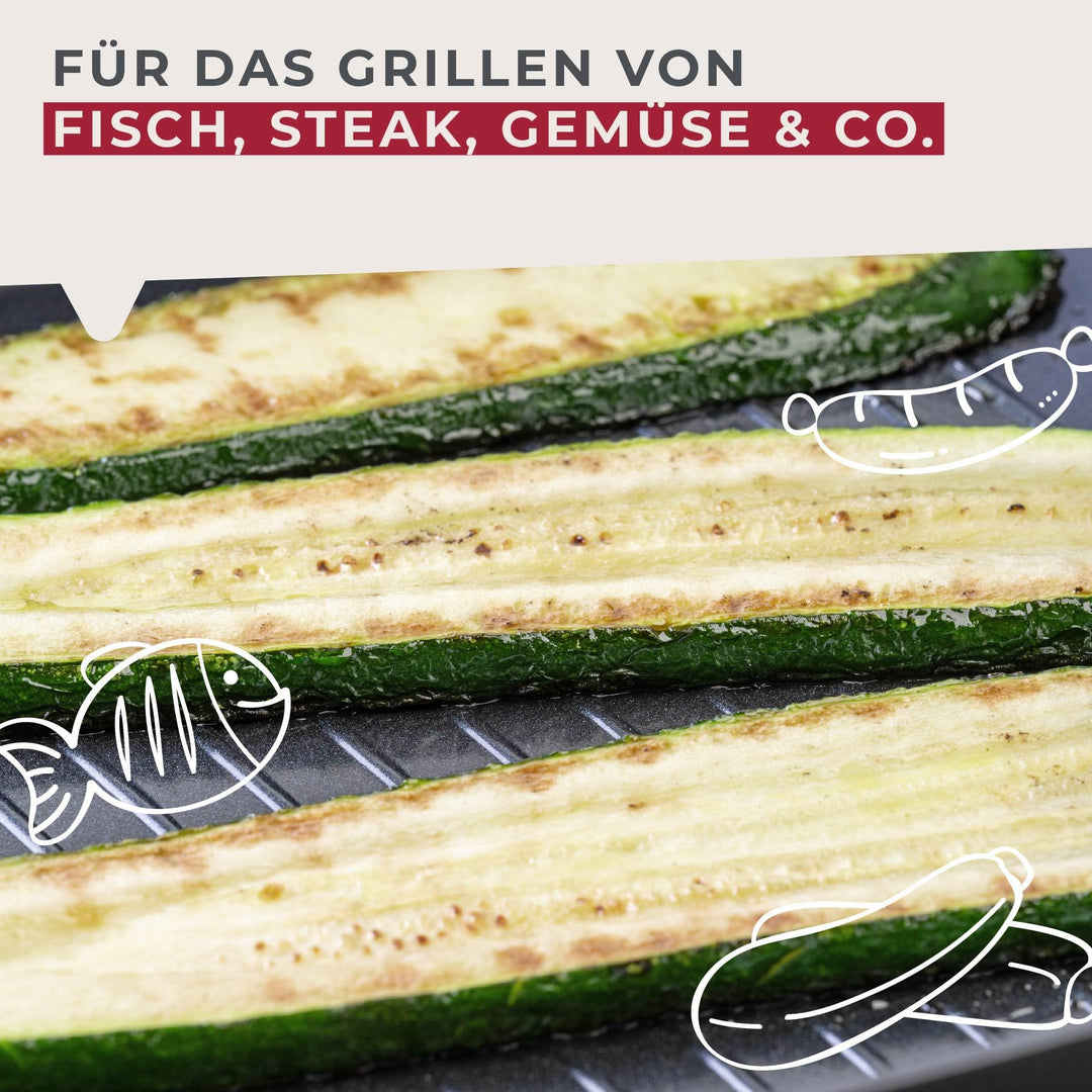 Grillpfanne Aluminium Ø 26 cm PFAS-freie Keramikbeschichtung Induktion - Bild 4