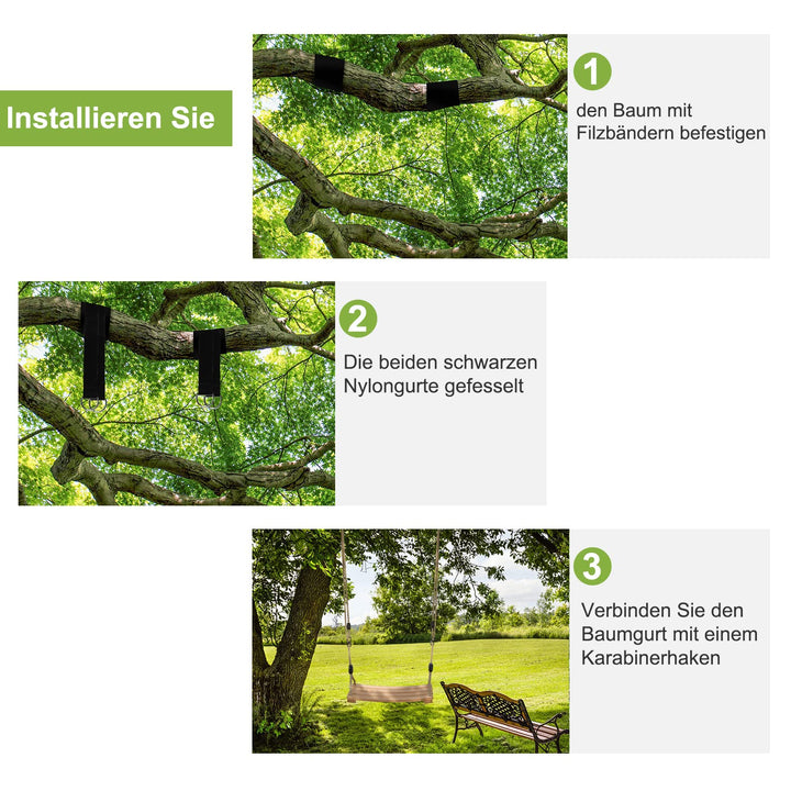 Holzschaukel Outdoor Buchenholz höhenverstellbar bis 100 kg - Bild 5