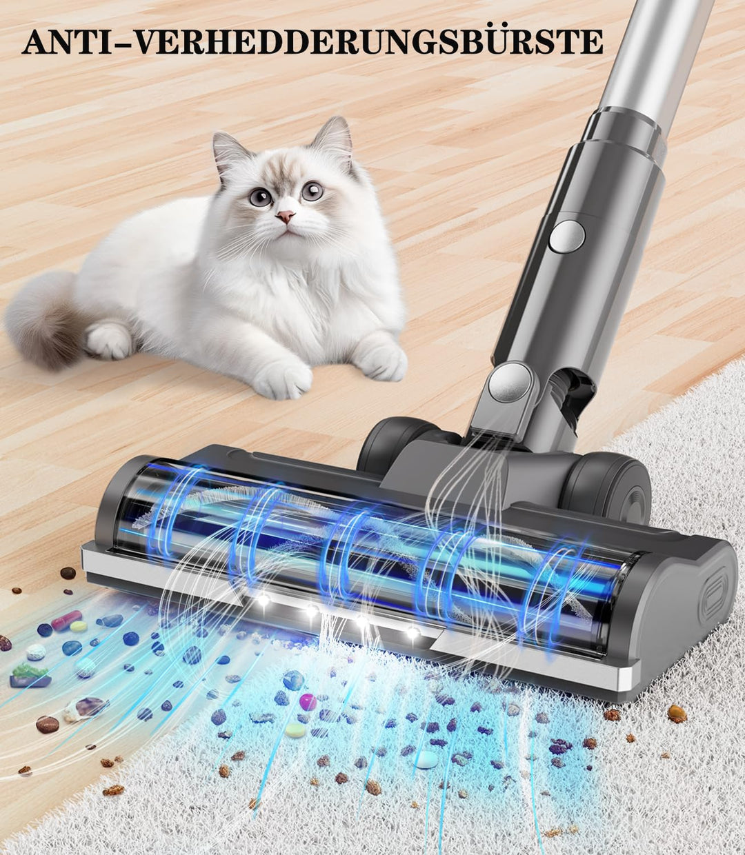 Stielstaubsauger Kabellos 350W 35.000 Pa mit Ladestation Tierhaare - Bild 7