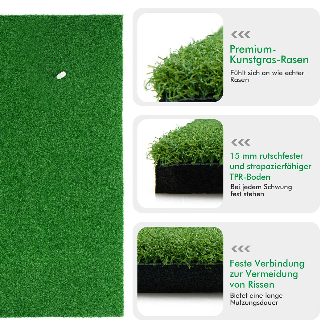 Golf Abschlagmatte 150x100 cm mit 3 Gummi-Tees für Indoor &amp; Outdoor - Bild 5