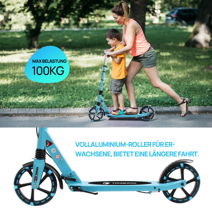 Tretroller Aluminium faltbar LED-Räder 200mm für Kinder &amp; Erwachsene - Bild 3