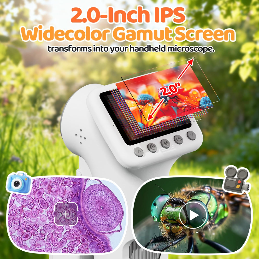 Kindermikroskop 1600x mit 2-Zoll-IPS-Display und 48-MP-Kamera - Bild 2