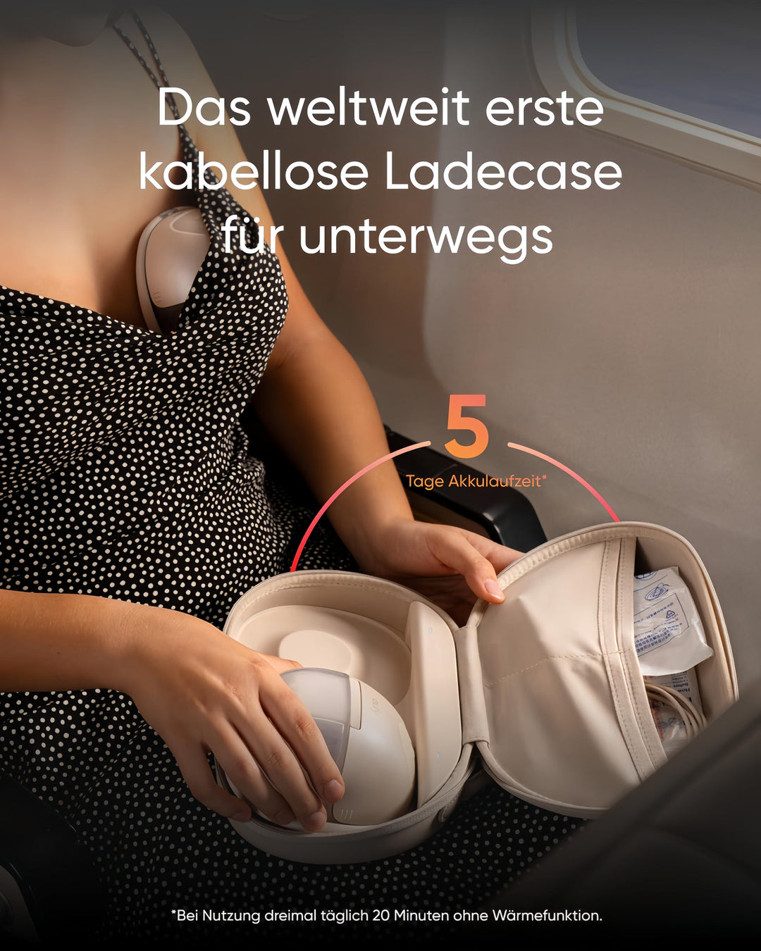 Milchpumpe kabellos mit Wärmefunktion und Ladecase bis 5 Tage - Bild 3