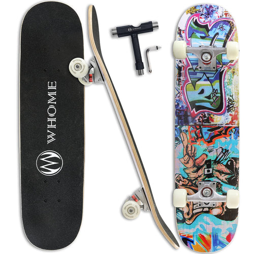 Skateboard Komplett 31x8 Zoll Ahornholz ABEC-9 für Anfänger & Profis