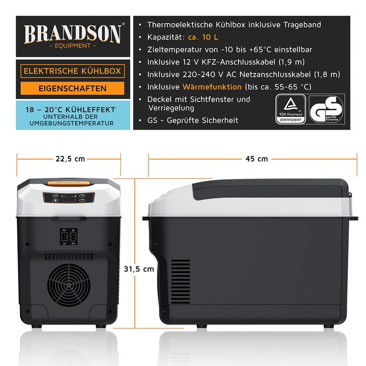 Elektrische Kühlbox 10 L Kühlen &amp; Heizen 12V/230V für Auto &amp; Zuhause - Bild 2