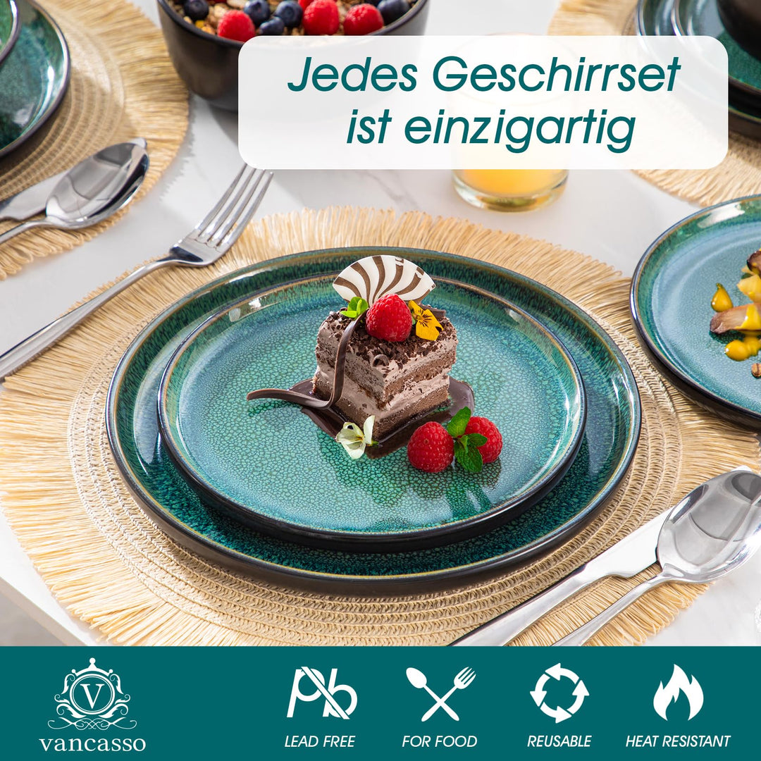 Geschirrset Steingut 24-teilig für 6 Personen Grün mediterran - Bild 3