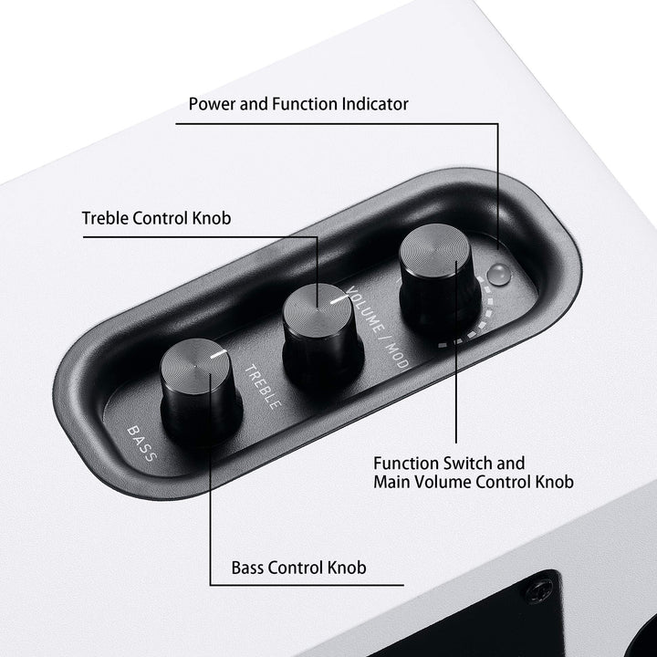 Regal-Lautsprecher Aktiv 30W×2 Kohlefaser-Treiber Bluetooth 5.0 USB - Bild 3