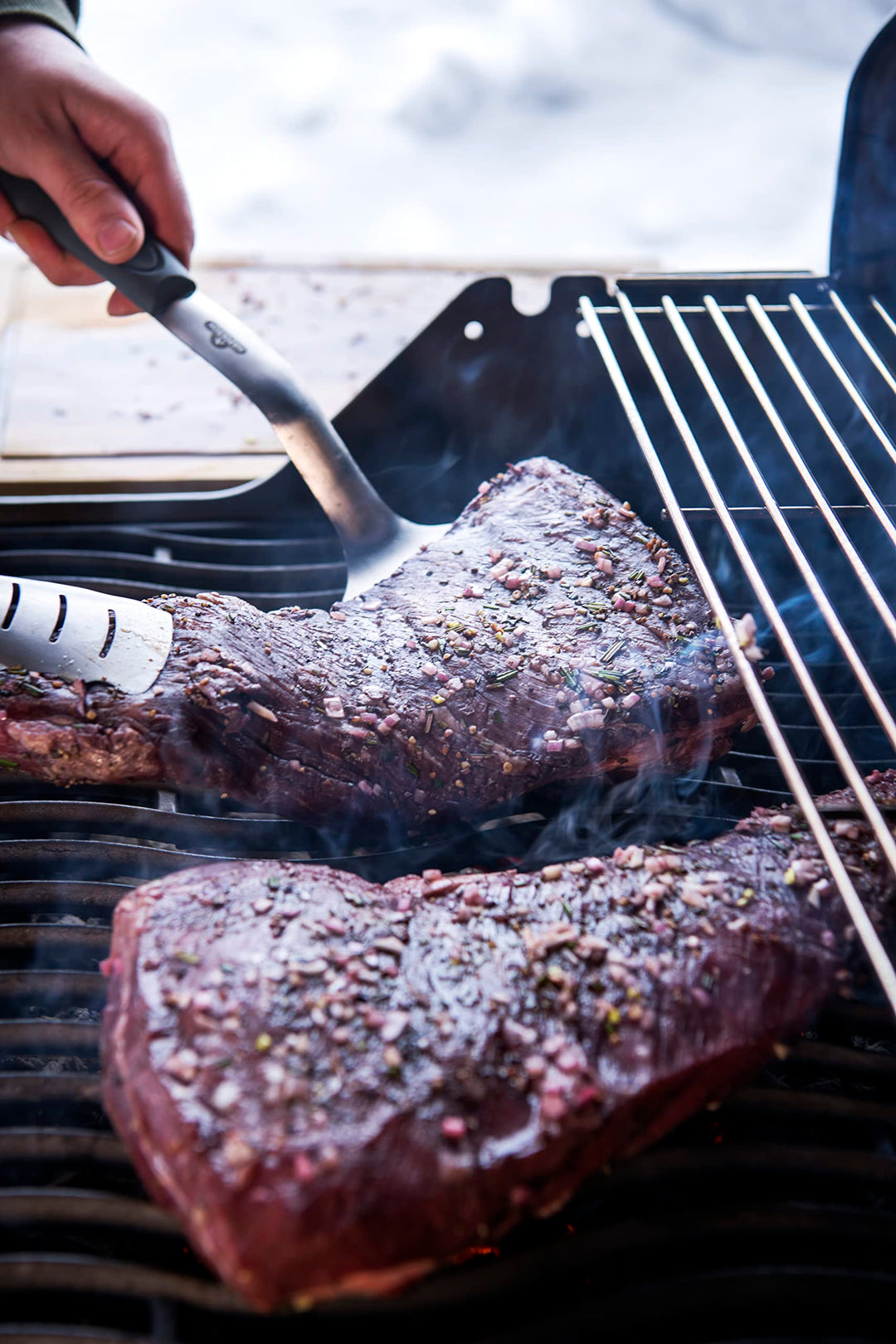 Grillset Edelstahl 2-teilig mit Spatel und Zange für Grill - Bild 4