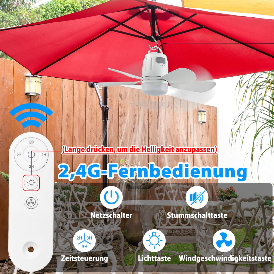 Deckenventilator mit LED-Beleuchtung 50cm 4 Stufen Fernbedienung - Bild 3