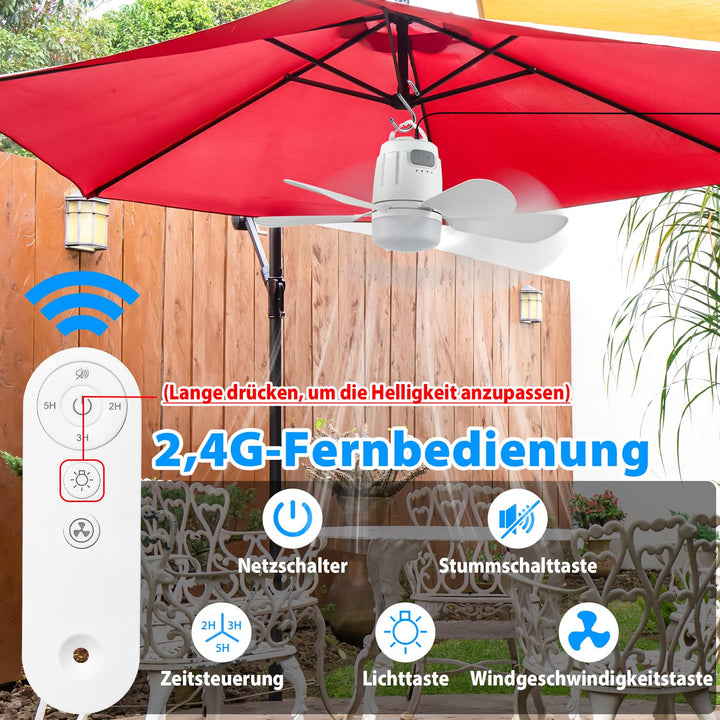 Deckenventilator mit LED-Beleuchtung 50cm 4 Stufen Fernbedienung - Bild 3