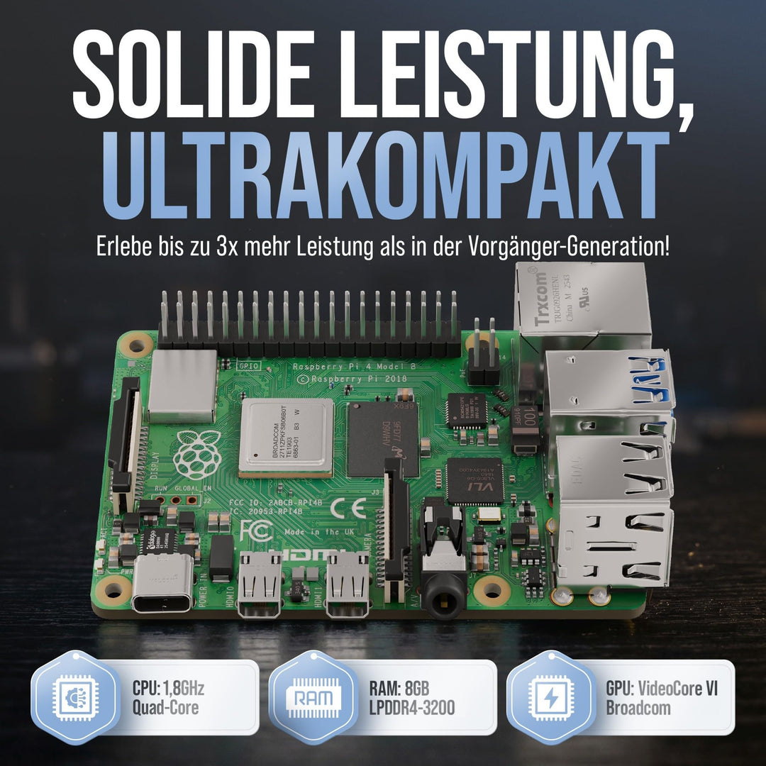 Raspberry Pi 4 Starter Set 8GB RAM 64GB mit Gehäuse &amp; Netzteil - Bild 9