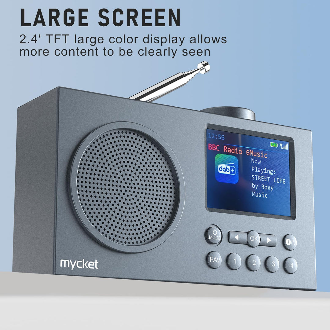 DAB+ Radio tragbar Bluetooth 5.0 UKW 2200mAh Akku Dual Wecker - Bild 3