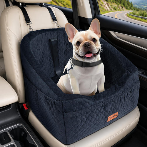 Hunde Autositz mit Sicherheitsleine 48x45x35 cm Memory-Foam schwarz