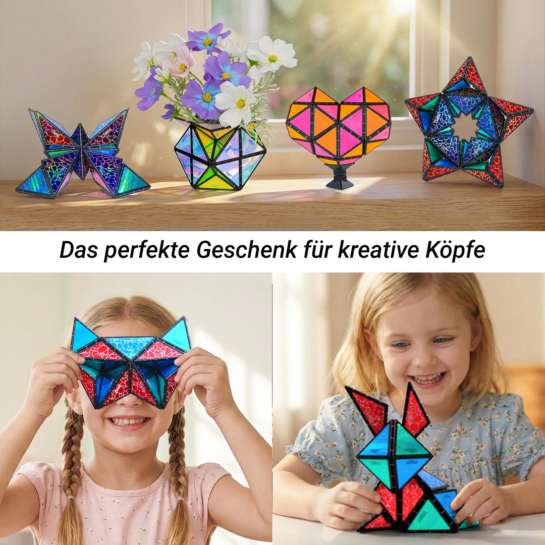 Magnet-Pyramiden-Puzzle leuchtend 12 Teile 243 Magnete STEM-Spielzeug - Bild 7