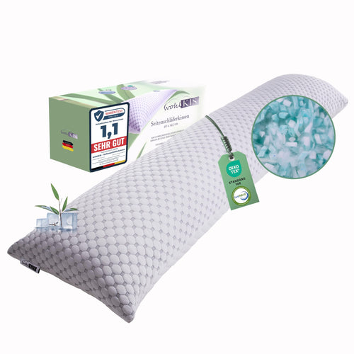 Seitenschläferkissen 40x145 cm Memory Foam mit Kühlbezug