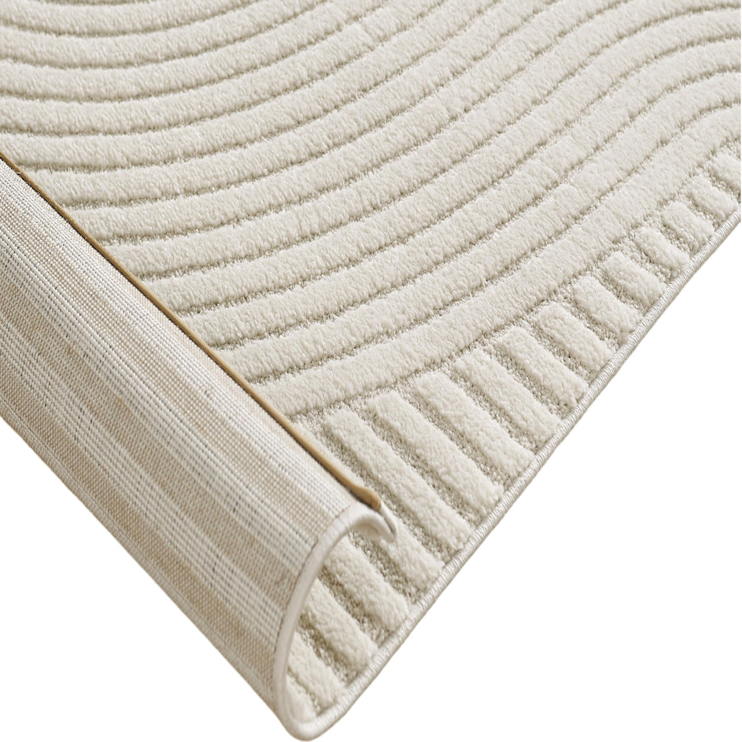 Teppich Hoch-Tief-Effekt Bogenmuster Creme 80x300 cm - Bild 5