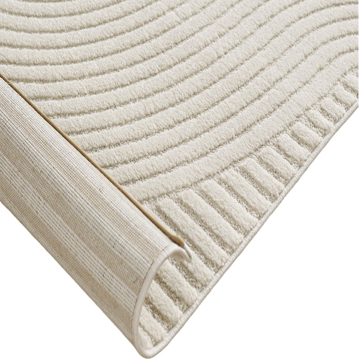 Teppich Hoch-Tief-Effekt Bogenmuster Creme 80x300 cm - Bild 5