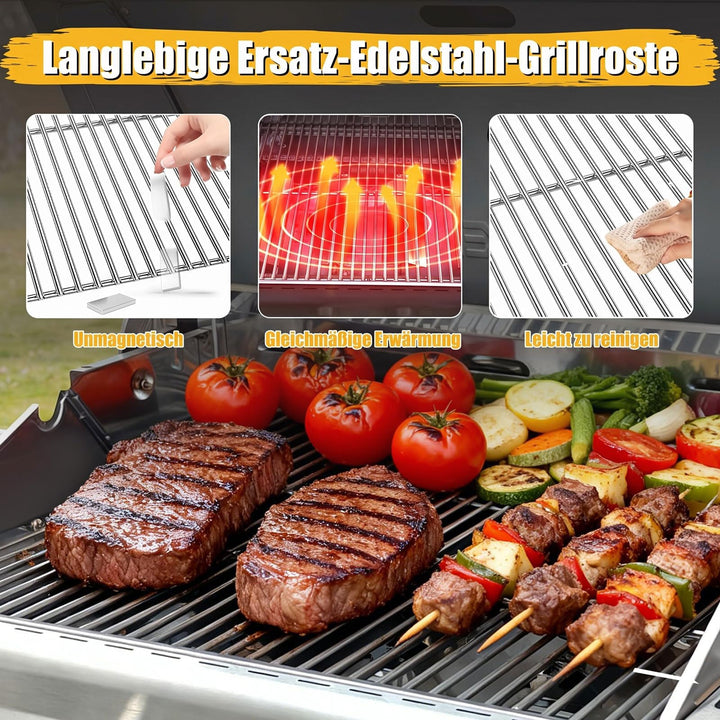 Grillrost Edelstahl 41,5x70,5cm für Gasgrills 3-teilig - Bild 6