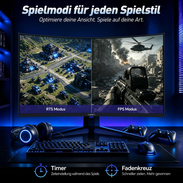Curved Gaming Monitor 32 Zoll QHD 170Hz 1ms VA-Panel 1500R - Bild 6