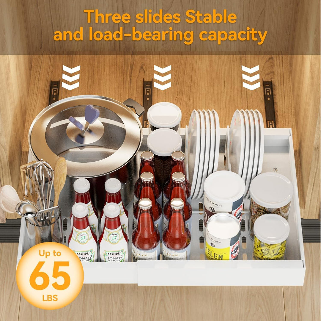 Schubladenorganisator Küchenschrank ausziehbar 32–53 cm 2er-Set - Bild 6