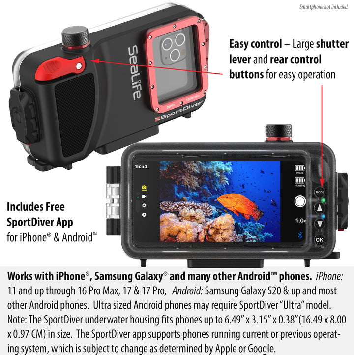 Unterwasser-Gehäuse Smartphone wasserdicht bis 40 m für iPhone &amp; Android - Bild 2