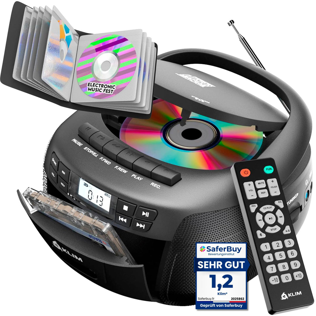 Boombox mit CD-Player, Kassette, Radio &amp; Bluetooth 5.1