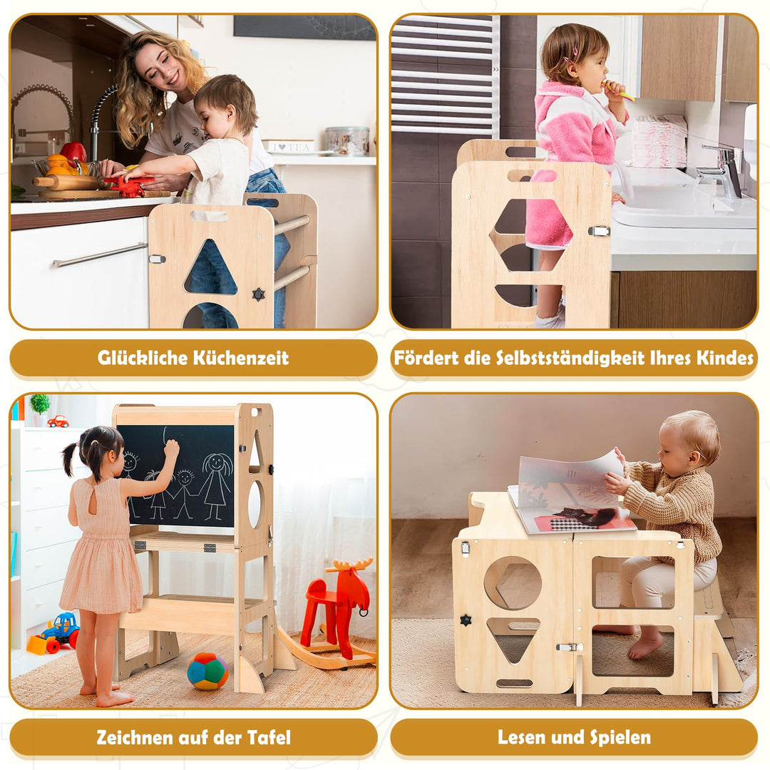 Lernturm 3-in-1 mit Tafel klappbar für Kinder ab 1 Jahr - Bild 5