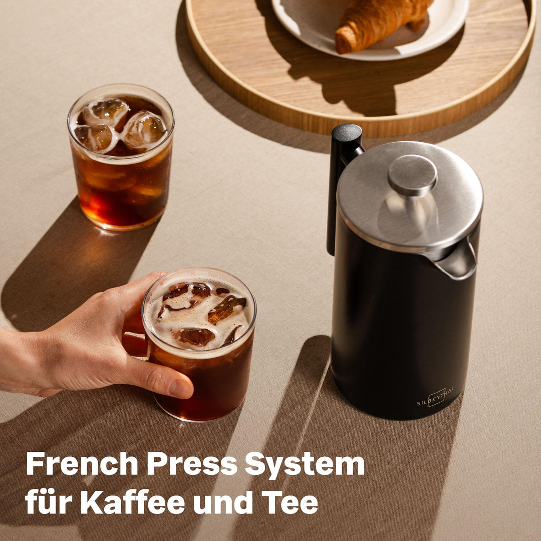 French Press Thermo 1 Liter Edelstahl doppelwandig für Kaffee &amp; Tee - Bild 7