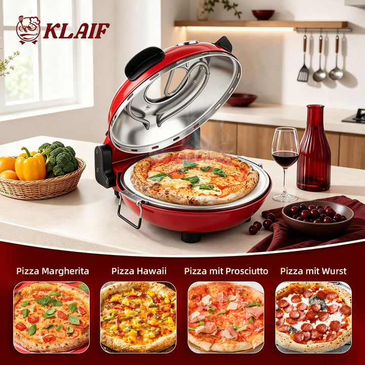 Elektrischer Pizzaofen 420°C Naturkeramikstein 31cm für Zuhause - Bild 7