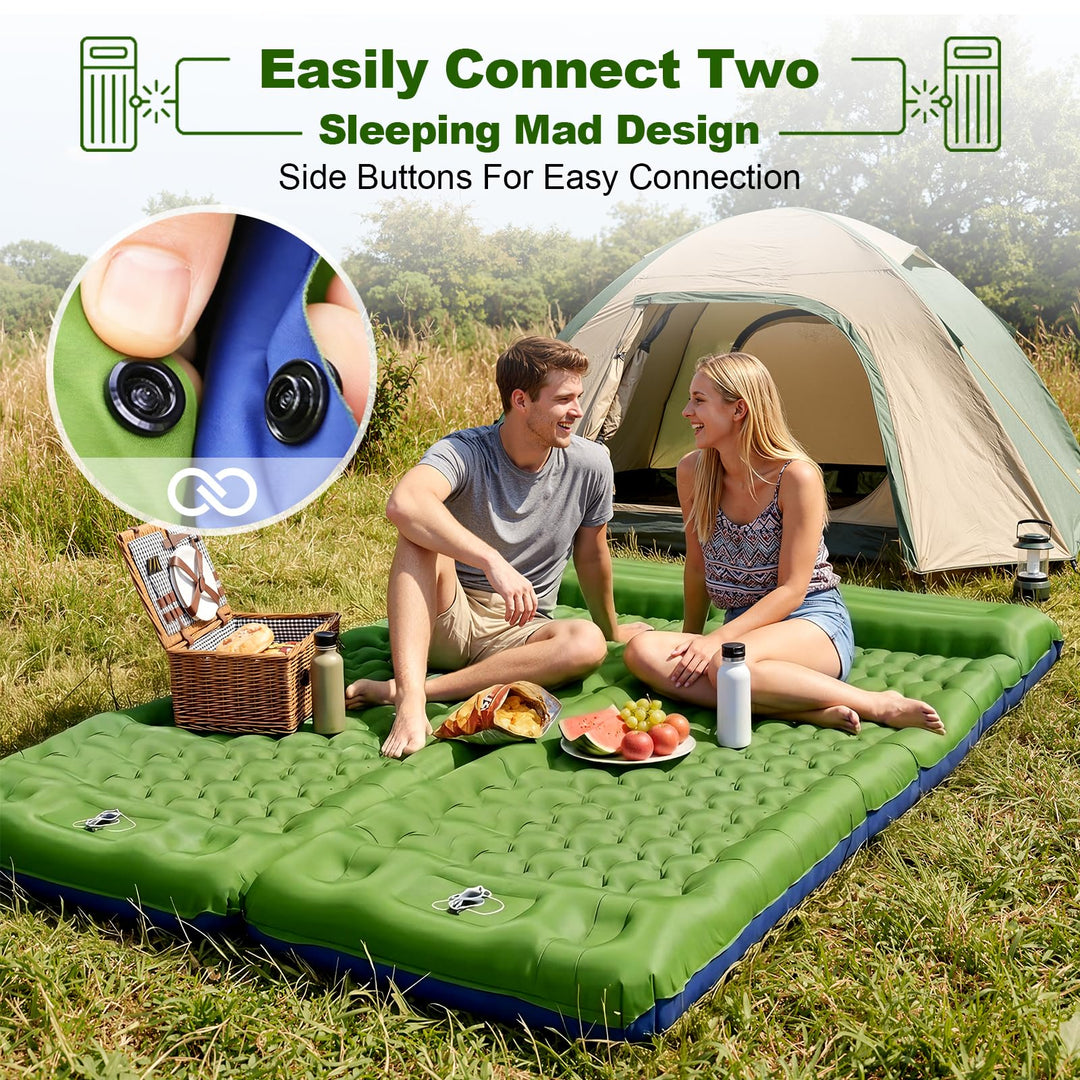 Aufblasbare Isomatte Camping 12 cm dick 200x83 cm mit Kopfkissen - Bild 5