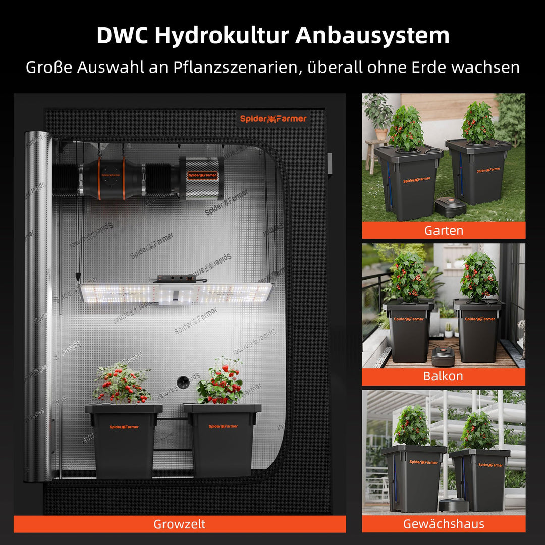 DWC Hydroponik-System 2-Eimer-Set 27L Innenanbau Gemüse Kräuter - Bild 8