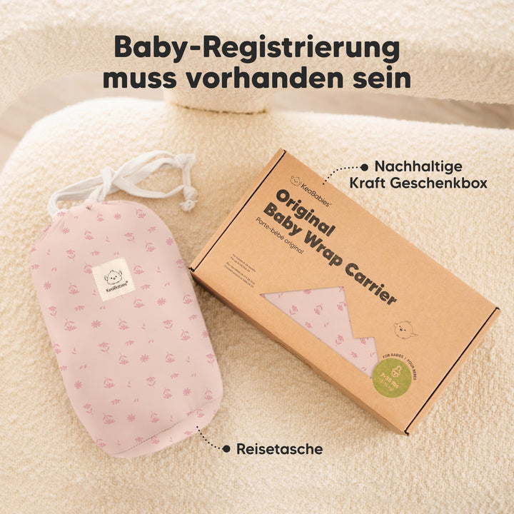 Babytrage ab Geburt elastisches Tragetuch Pink Daisies für Neugeborene - Bild 9