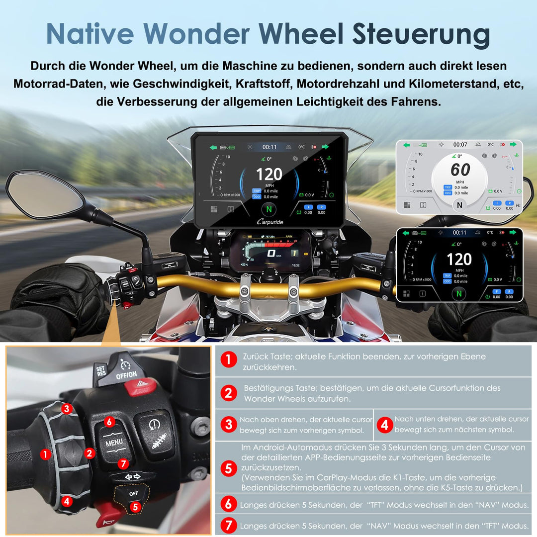 Motorrad CarPlay Bildschirm für BMW R1200GS R1250GS S1000XR R1300GS Wonder Wheel - Bild 4