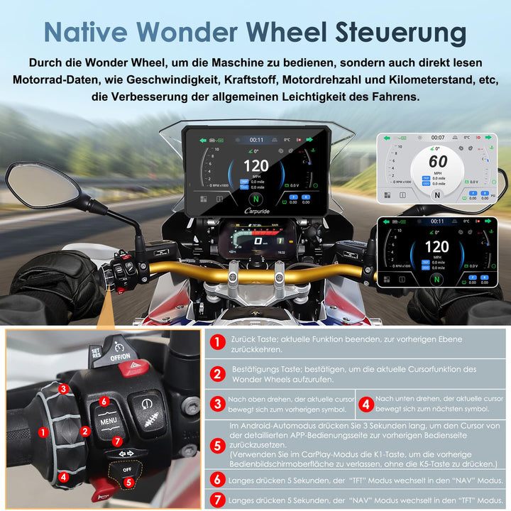 Motorrad CarPlay Bildschirm für BMW R1200GS R1250GS S1000XR R1300GS Wonder Wheel - Bild 4