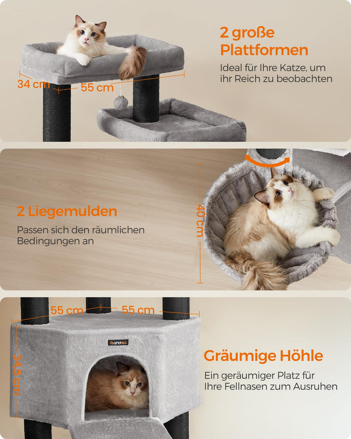 Kratzbaum XXL 186,7 cm Sisal 5 Ebenen für grosse Katzen - Bild 4