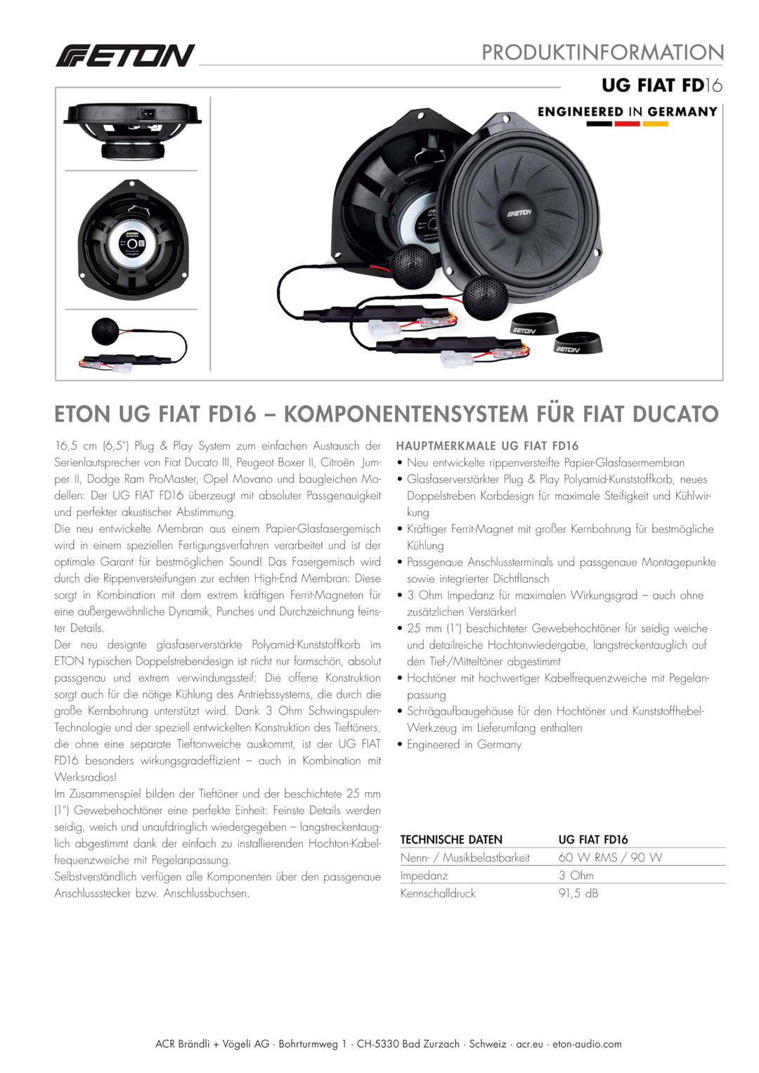 Komponentenlautsprecher 16,5 cm Plug &amp; Play für Fiat Ducato - Bild 7